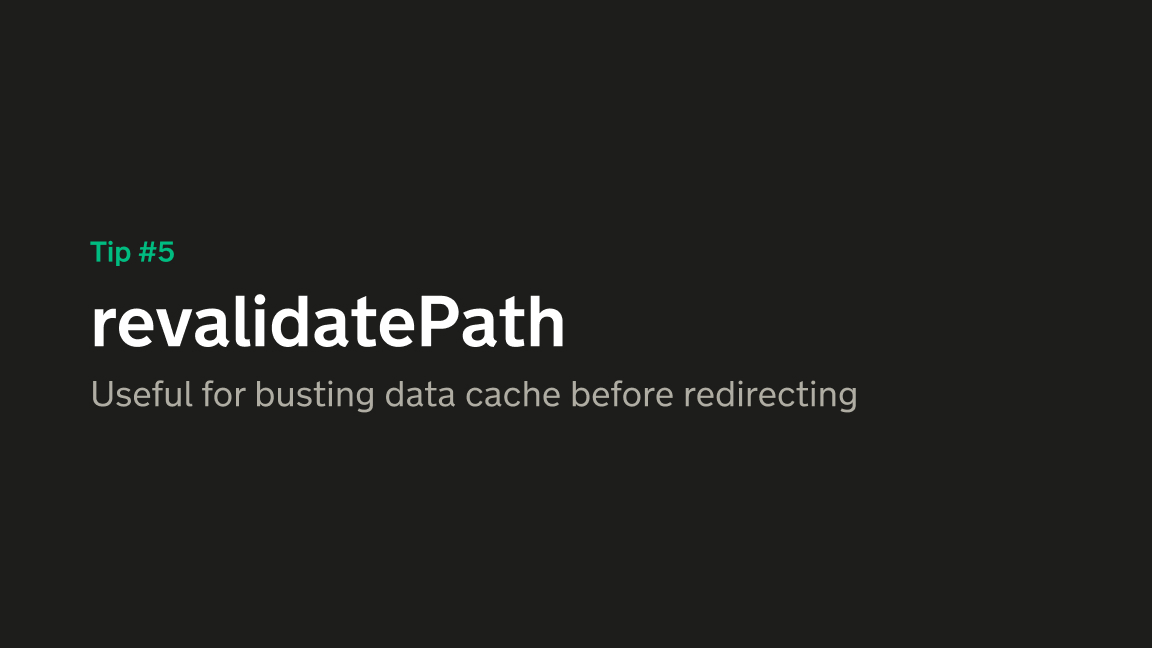 revalidatePath - bust the cache on a route before redirecting